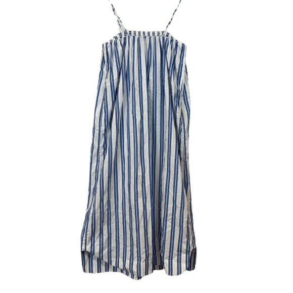 Ganni Blue and White Striped Midi Dress - Picture 4 of 14